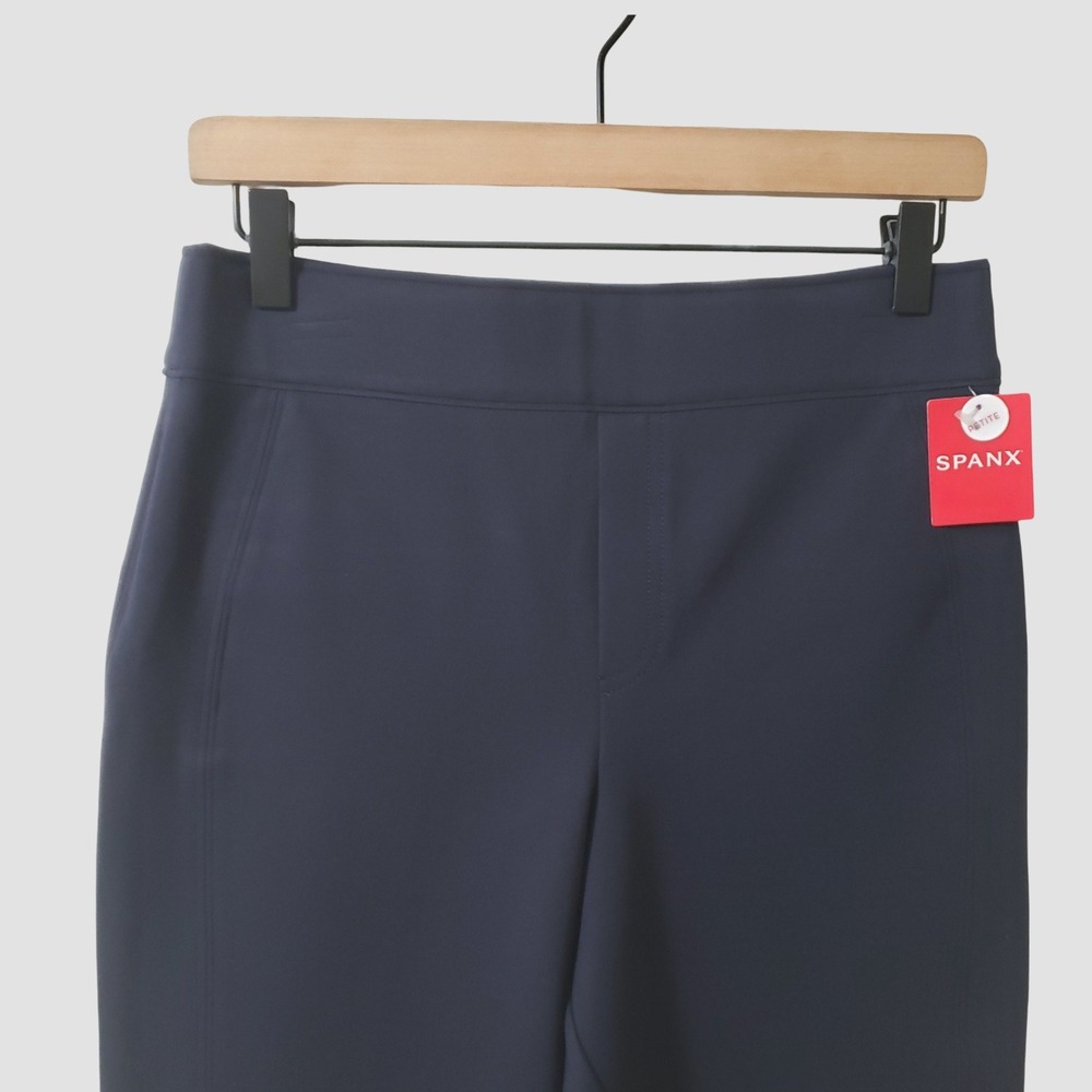 NWT Spanx The Perfect Pant Slim Straight Navy Blue Petite Medium 20254Q - Picture 2 of 12